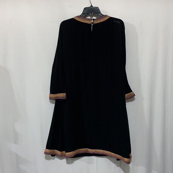 METISU dress keyhole back button closure tribal trim partial lined women’s sz XL - Picture 2 of 13